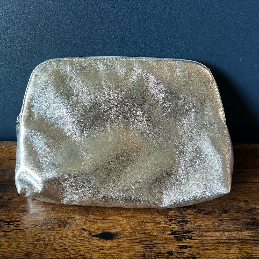 Loft Metallic Silver Clutch
